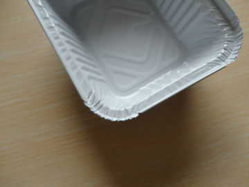 مستطيل ألومنيوم رقيقة معدنيّة حاو مع غطاء لطعام تخزين 450ML أبيض coated